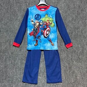 Boys Marvel Avengers Pajamas Size 10 12 Long Sleeve Flame Resistant Sleepwear